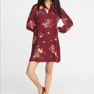 Old Navy Maroon Floral Top